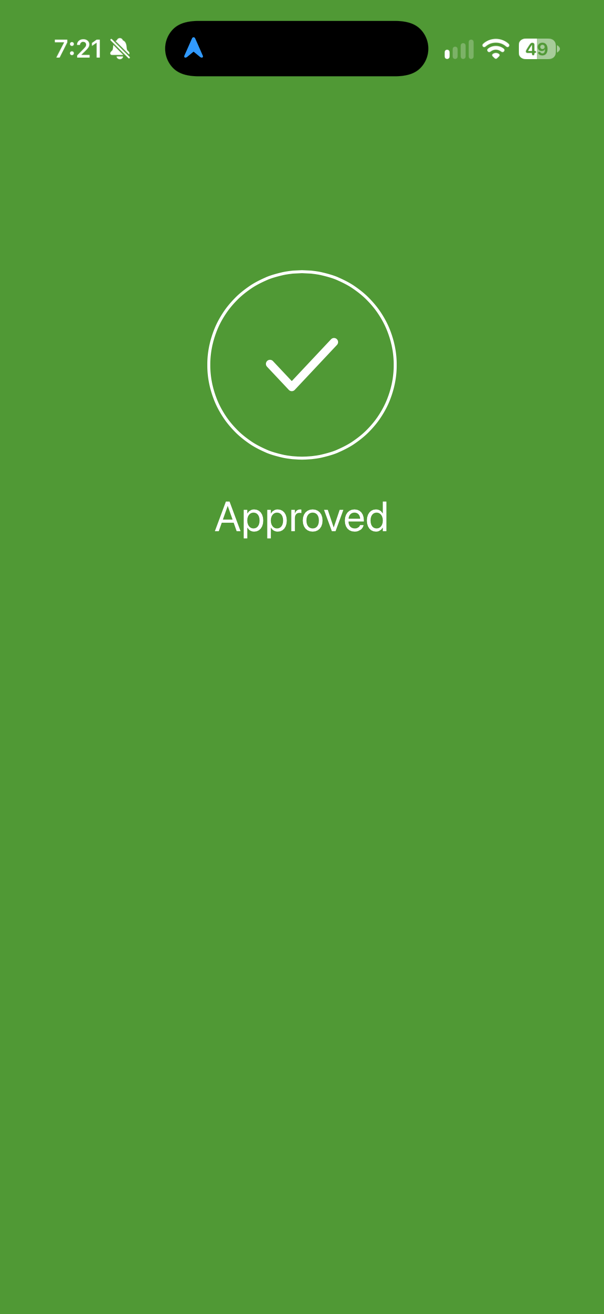 Duo Mobile displays a green checkmark and Approved after the request is verified.